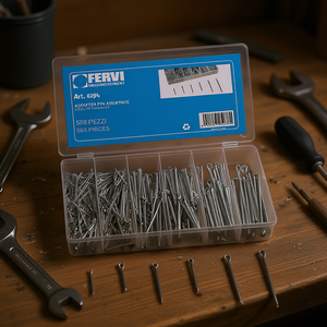 Assortiment de goupilles fendues Fervi, 555 pièces, en acier, pack varié - Product Image 3