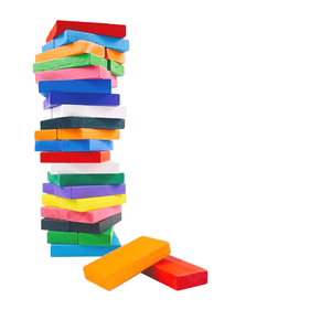 Dominos colorés en bois blocs de construction enfants Intelligence esprit changeant éducatif Puzzle jeu jouets pour enfants garçons filles - Product Image 1