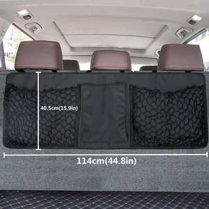 Bolsa de Red para Almacenamiento en el Maletero del Coche, Gran Capacidad, 4-7 Compartimentos, Tela Negra, Personalizable para Asientos Traseros - Product Image 4