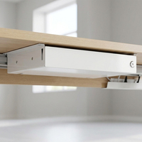 Organiseur de rangement sous le bureau JH-Mech de haute qualité avec serrure, 19,3 x 10 pouces, acier au carbone blanc, tiroir sous le bureau