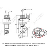 YUDE OEM ODM Tête d'angle haute précision CNC 90 degrés BT40-A45ER25-212 pour fraisage, outil d'équipement