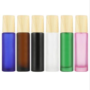 Arcobaleno opaco smerigliato 10ml rotolo su bottiglia di vetro con tappo a grana di legno profumo olio essenziale - Product Image 3