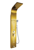 Colonne de douche murale en acier inoxydable 304, finition nickel brossé doré, avec jets cascade et spa, système de douche pluie intelligent