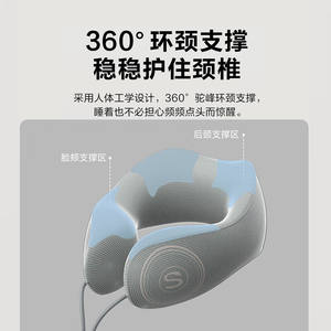 Almohada para el cuello en forma de U SKG, color gris, serie N1, primera generación, edición premium, masajeador de cuello alimentado por USB para viajes y uso doméstico - Product Image 5