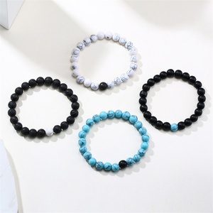 Cheaper Wholesale Natural lava Stone Beaded Bracelet for <b>Men</b> - Product Image 2