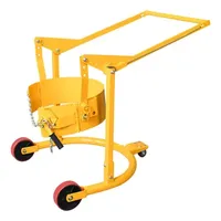 Chariot à tambour portable en acier, capacité 364 kg, 3 roues, cadre en maille fermé, construction robuste, pour aéroport et entrepôt