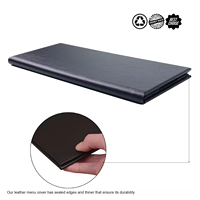 Promotion Menu couverture Style Double pli panneau pour Restaurant cafés 4.25X11 "2 Page Menu titulaire Menu couvre livre en cuir