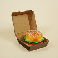 Boîtes à hamburgers en carton ondulé avec impression pailletée personnalisée, qualité alimentaire, biodégradables, écologiques, fabriquées en Chine