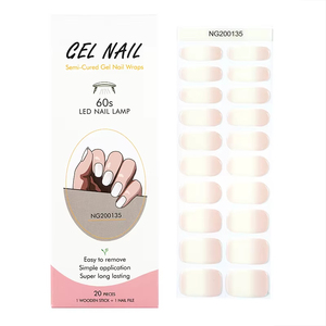 Nuevas pegatinas de uñas de Gel UV al por mayor, envolturas de uñas de Gel de estilo francés semicuradas, producto de belleza para realzar las uñas - Product Image 6
