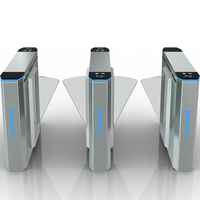 Tourniquets Gater GT-FLP-513 en acier inoxydable avec scanner de codes QR sans contact, verre trempé, protection IP65, réglage bidirectionnel 35°