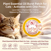Patchs apaisants portables pour animaux de compagnie pour le transport en cage ou en sac de voyage, autocollants aux huiles essentielles pour soulager le stress, l'anxiété et l'irritabilité des chats, OEM