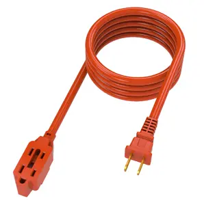 Extérieur SJT 3 prises 14 AWG 2 fils étanche rouge 6M trou de terre 110V rallonge