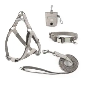 Produttori Custom design personalizzato di lusso porta cacca palude in Nylon tessuto tTweed collare per cani Set guinzaglio