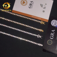 Expédition depuis Entrepôt USA – Chaîne et Bracelet Tennis en Argent Massif 925, 3 mm, Style Hip Hop Iced Out, Diamants Moissanite VVS1