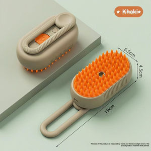 Commercio all'ingrosso pieghevole ricaricabile pettine per la rimozione dei peli del cane a vapore per massaggi 3-in-1 spazzola autopulente per animali domestici - Product Image 2