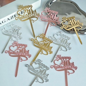 ท็อปเปอร์เค้กอะคริลิค รูปน้ำผึ้งและความหวาน สำหรับตกแต่งงานฉลองวันเกิดครบรอบ 30 40 50 ปี - Product Image 3