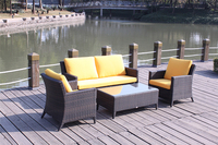 Ensemble de meubles d'extérieur en rotin, 4 pièces, meubles de jardin en osier, canapé d'angle