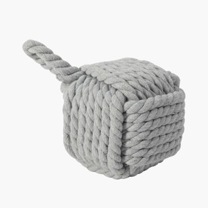 New Arrival Grey Cotton Rope Woven Square Block <strong>Door</strong> <strong>Stop</strong> for Home Decoration - Product Image 2