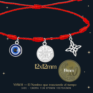 Portafortuna e protettivo bracciale 7 nodi con nodo da strega Tetragrammaton in acciaio inox occhio turco ciondoli e ciondoli alla moda - Product Image 3