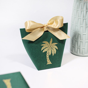 Caja de regalo del Día Nacional de Arabia Saudita, diseño de palmera dorada, caja de dulces reutilizable para festivales de Oriente Medio, golosinas de Chocolate Tropical - Product Image 5