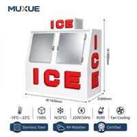 MUXUE Congélateur de distribution commercial extra profond de 72 pouces, double porte, 1500 L, R290, pour stockage de sacs de glace