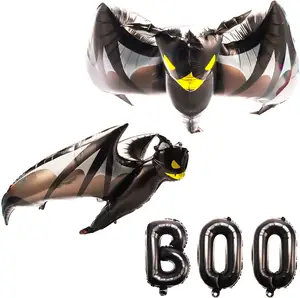 3D Customization Boo Halloween Bats Party Decoration Kids Toys Customizable Shape Printable Reusable Mylar Helium Foil Balloons