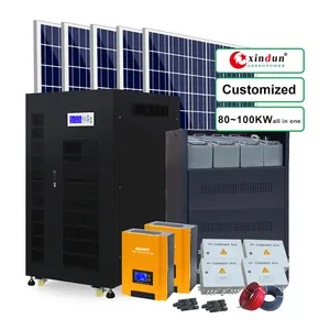 שמש כוח סט 50kw 100kw 80kw 80kva 100kw 100 Kw שלושה שלב ממירי אנרגיה סולארית פנל אנרגיה מערכת 90kw Off רשת היברידי