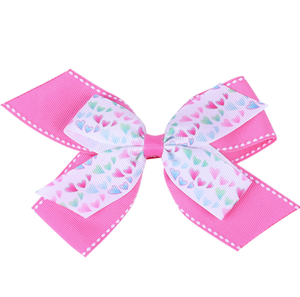 Jepit Rambut Anak Bentuk Hati untuk Hari Valentine, Grosir Custom, Hot Stamping, Model Tailcoat Bow, Duckbill Clip - Product Image 2