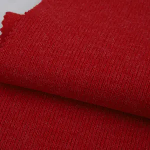 Tela polar de lana para tejer rebabas, 86% poliéster, 14% rayón para revestimiento de suéter