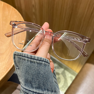 Ultra-Light Transparent Gray Large Oval Frame <strong>Glasses</strong> with <strong>Fashionable</strong> Diamond Face Prescription Lenses for Women Men-Wholesale - Product Image 6