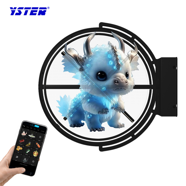 Wall-Mounted 3D Hologram LED Display Dual Fans Rainproof Cover Wi-Fi Enabled App Control for Advertising