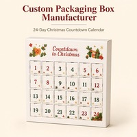 Individueller 24-Tage-Weihnachts-Countdown-Kalender, Leere Adventskalender-Geschenkbox, Bedruckte Kartonbox im Großhandel