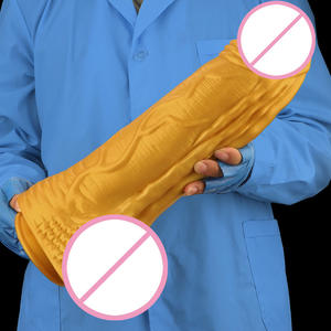 Dildo Gigante de Silicona Suave Dorado, Falo Artificial Impermeable de Diámetro Extremadamente Grande, Masajeador Corporal para Uso Femenino - Product Image 3