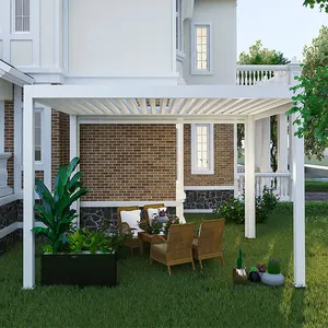 Kustom luar ruangan tahan air Aluminium Pergola tahan angin dekorasi taman teras pabrik lengkungan punjung jembatan Pergola