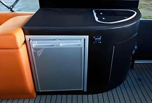 Kinlife 25ft Loisirs Ponton Bateau 15 Passagers avec Cuisine <span class=keywords><strong>Bar</strong></span> Évier Réfrigérateur Double Bimini pour Resort Location et Fête de Famille - Product Image 3