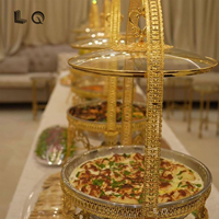 Promotion Chaude Matériel de Restauration Chauffe-Plats Buffet Luxe Plat de Présentation Chafing Dish Luxe Royal Doré Chafing Dish avec Couvercle en Verre