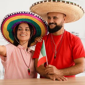 Collier de <span class=keywords><strong>perles</strong></span> de piment collier de faveur de fête mexicain Cinco de Mayo <span class=keywords><strong>Fiesta</strong></span> décoration de fête Mardi Gras accessoires de déguisement - Product Image 2