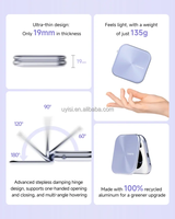 Miroir compact portable Uyisi avec LED à détection UV, conçu pour les routines de beauté modernes