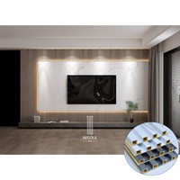 Revêtement mural intérieur en lattes et moulures en marbre, panneau WPC à rainures et languettes