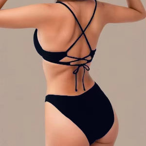 Hy998 Leeyi, conjunto <span class=keywords><strong>de</strong></span> Bikini estampado <span class=keywords><strong>de</strong></span> 4 capas, traje <span class=keywords><strong>de</strong></span> baño dividido con cordones para <span class=keywords><strong>mujer</strong></span> y bragas para el período, traje <span class=keywords><strong>de</strong></span> baño menstrual <span class=keywords><strong>de</strong></span> 2 piezas - Product Image 1