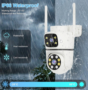 Caméra de surveillance WiFi PTZ à double objectif 4MP, suivi automatique des personnes, vision nocturne couleur, audio bidirectionnel, étanche IP66, intérieur et extérieur - Product Image 5