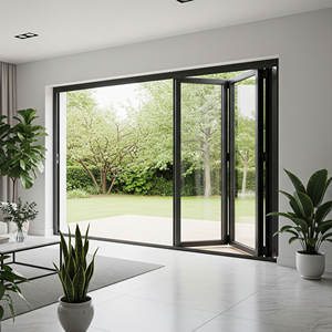 Puerta Plegable Doble de Aluminio con Acristalamiento para Exteriores, Resistente a Impactos, Impermeable, a Prueba de Huracanes, Moderna, Tipo Nuevo, de LEDOW para EE. UU. - Product Image 3