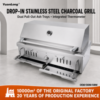 Dispositif de sécurité anti-flamme moderne avancé en acier inoxydable pour barbecue au charbon de bois, rôtissoire, avec mécanisme de rotation robuste