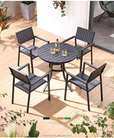 Modernes Design Outdoor Esstisch und Stuhl Set Gartenmöbel mit Terrassen-Aluminiumrahmen für Restaurantnutzung