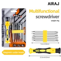 AIRAJ 62 in 1 Set Obeng Presisi Ujung Ganda Magnetik Bahan Baja CR-V Kit Poros Fleksibel Mata Obeng Torx Phillips