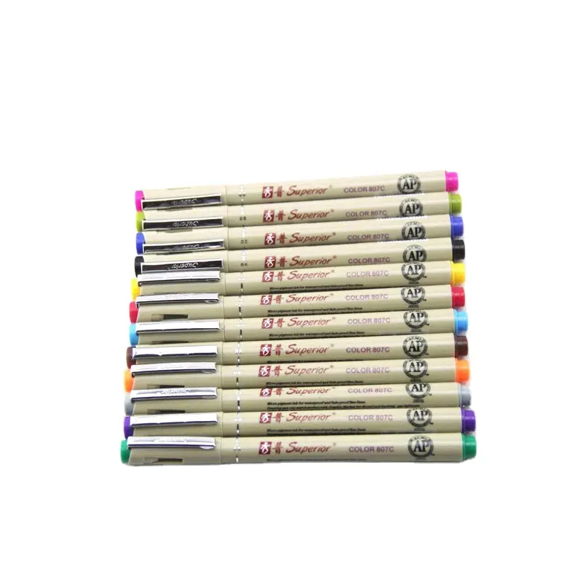 Professionnel 12 couleurs doublure fine stylo