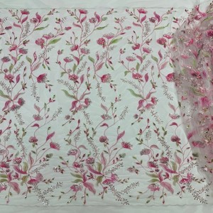 Vải ren lưới đính hạt pha lê sang trọng, chất liệu lưới ren thêu, vải lưới ren bóng mượt năm <span class=keywords><strong>2025</strong></span> dành cho đám cưới - Product Image 1