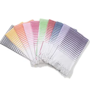 新设计热卖彩色土耳其棉浴巾彩虹色土耳其旅行和海滩毛巾接受定制