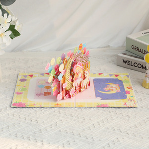 Nouvelle carte de vœux 3D pop-up en papier « New Moon <span class=keywords><strong>Maiden</strong></span> » 2026, finition mate, créative, faite à la main, mini cadeau d'anniversaire, bienvenue, minimaliste - Product Image 4