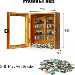Wooden Mini Bookshelf Desktop Organizer Solid Paulownia Wood Rectangle Standing Type Neatening <b>Storage</b> Office Decor - Product Image 4